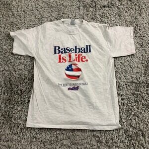 Cygnus Kids XL‎ Gray Baseball Is Life Vintage 90s Graphic T-Shirt Short Sleeve